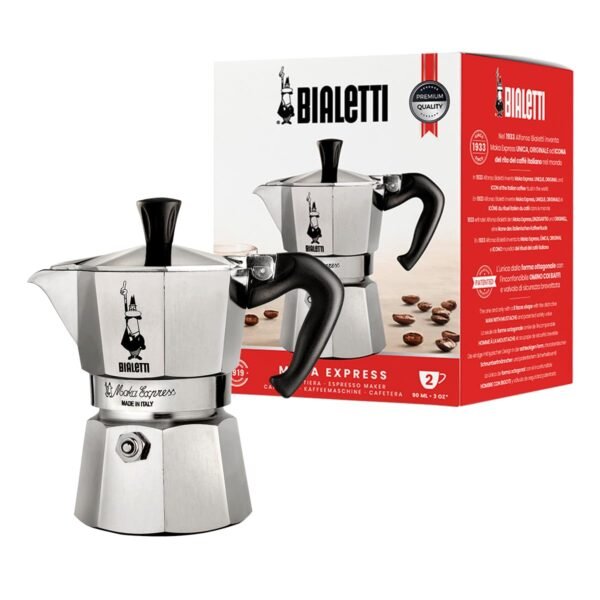 Bialetti Moka Express Espressokocher 2 Tassen perfekte Zubereitung für aromatischen Kaffee