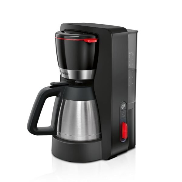 Bosch MyMoment TKA6M273 Filter Coffee Machine, Thermal Jug 1 L, for 8-12 Cups, Drip Stop, Swivelling Filter Carrier, Descaling Program, Removable Water Tank, 1200 Watt, Matte Black