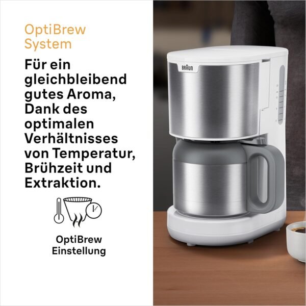 Braun PurShine KF1500WH Filterkaffeemaschine mit Aroma-Kanne und Anti-Tropf-System begeistert Kaffeeliebhaber
