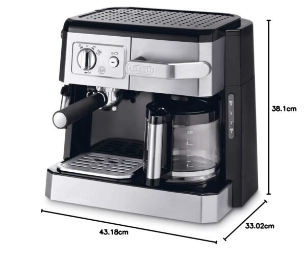 De'Longhi BCO 421.S Kombikaffeemaschine für Espresso und Filterkaffee mit Milchaufschäumer