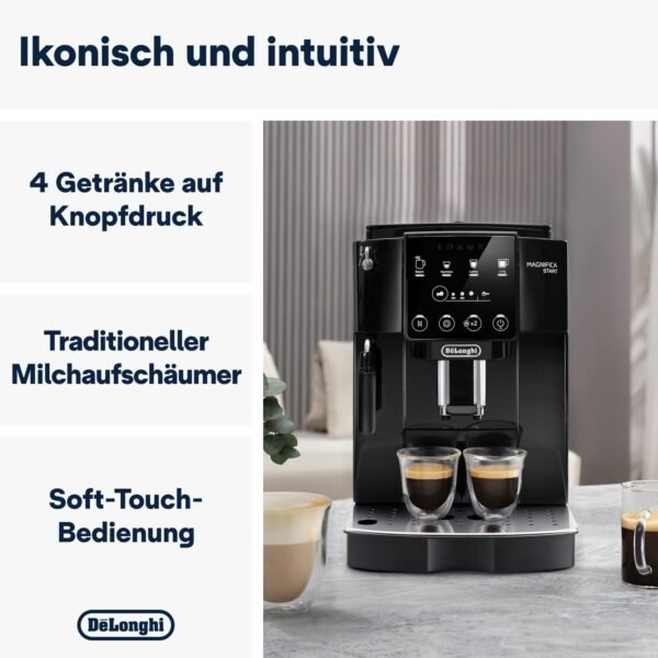 DeLonghi Magnifica Start ECAM222.20.B Kaffeevollautomat mit perfektem Milchaufschäumkomfort