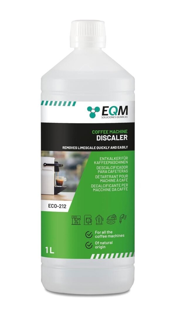 EQM - ECO- 212 - Descaler for Coffee Machines and Fully Automatic Coffee Machines - 1L - Universal Limescale Remover - 100% Natural Origin - Suitable for All Brands