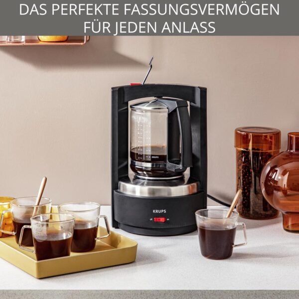 Krups Filterkaffeemaschine KM4689 mit 1,25 Liter Fassungsvermögen und automatischer Abschaltung überzeugt im Alltag