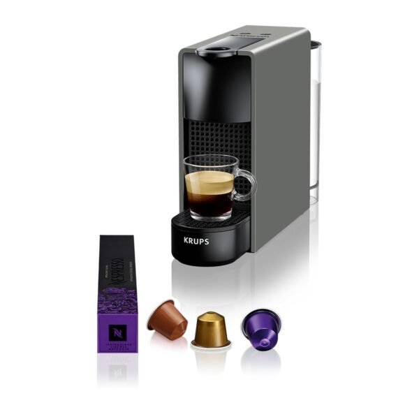 Krups Nespresso XN110B Essenza Mini coffee capsule machine, 1260 watts, gray, 0.7 liters [energy class A]