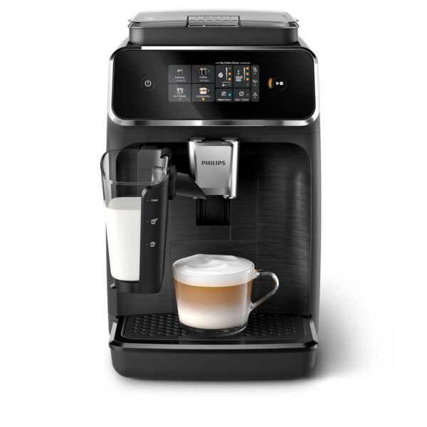 Philips 2300 Series Fully Automatic Coffee Machine - 4 Types of Drinks, Touchscreen Display, LatteGo Milk System, SilentBrew, 100% Ceramic Grinder, AquaClean Filter, Matte Black...