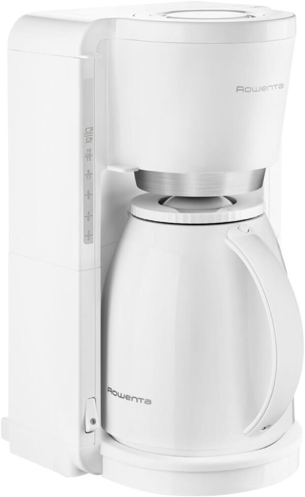 Rowenta Adagio Milano CT3801 Filter Coffee Maker with Thermos Flask, 1 Litre Capacity, 8-12 Cups, Automatic Shut-Off, Removable Filter Insert, Water Level Indicator, White