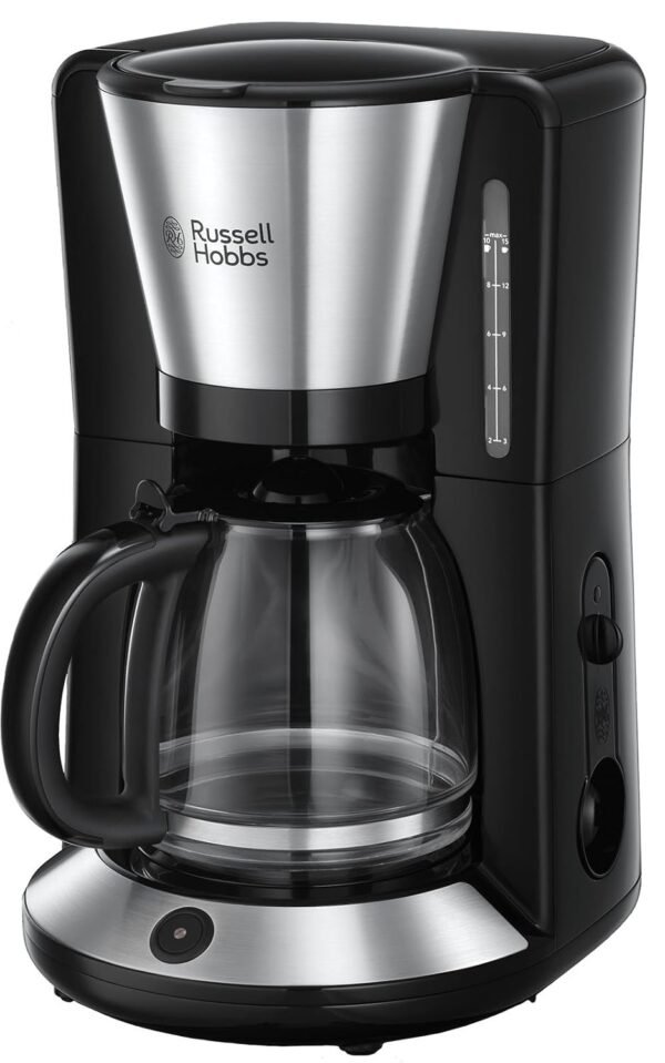 Russell Hobbs Adventure 24010-56 Coffee Machine, Stainless Steel, Glass Jug up to 10 Cups, 1.25 L, Warming Plate, Automatic Shut-Off, Drip Stop, 1100 Watt, Filter Coffee Machine