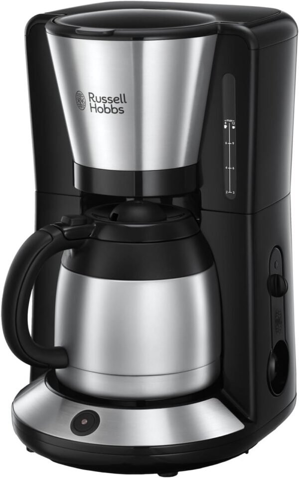 Russell Hobbs Adventure Coffee Machine [Shower Head for Optimal Extraction and Aroma] (Max 8 Cups, 1.0 L Thermal Jug, Automatic Shut-Off, Drip Stop, 1100 W) Filter Coffee...