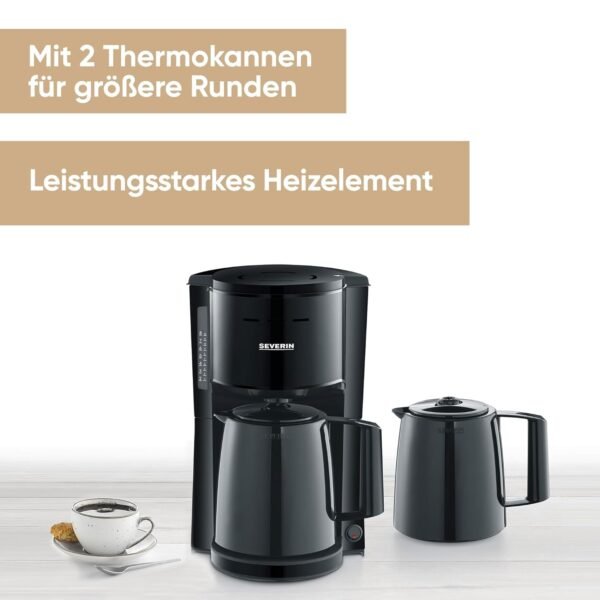 SEVERIN Filterkaffeemaschine KA 9307 mit 2 Thermokannen für doppelten Kaffeegenuss