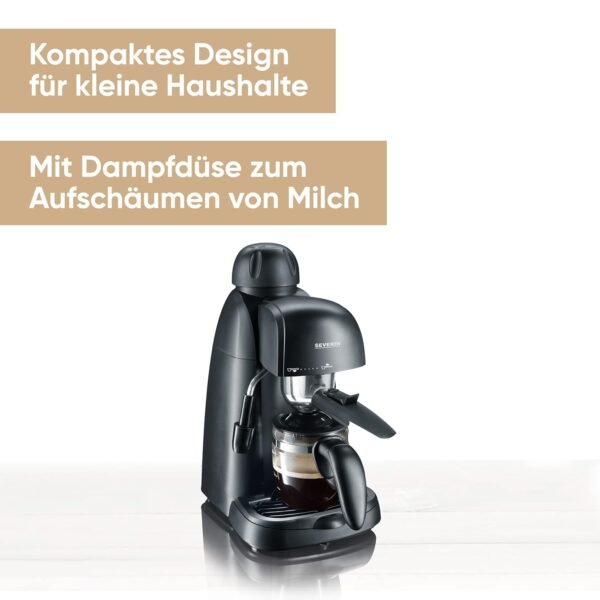 SEVERIN KA 5978 Espressomaschine mit Milchaufschäumer ideal für Singles und Kaffeeliebhaber