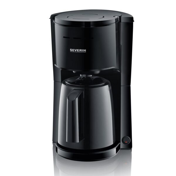 SEVERIN KA 9306 Filter Coffee Machine with Thermal Jug, Coffee Machine for up to 8 Cups, Attractive Filter Machine with Insulated Jug, Black, 1 Litre