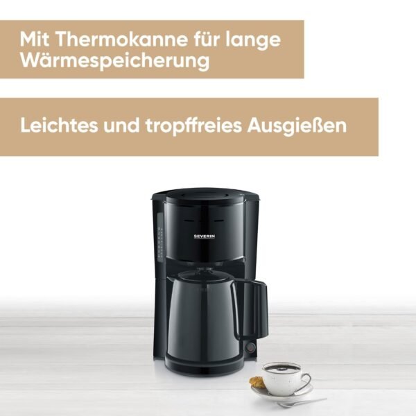 SEVERIN KA 9306 Filterkaffeemaschine mit Thermokanne für langanhaltenden Kaffeegenuss