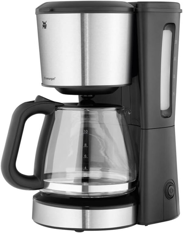 WMF Bueno Filter Coffee Machine with Glass Jug, Filter Coffee, 10 Cups, Start/Stop Button, Drip Stop, Swivel Filter, Automatic Shut-Off, Warming Plate, 1000 W